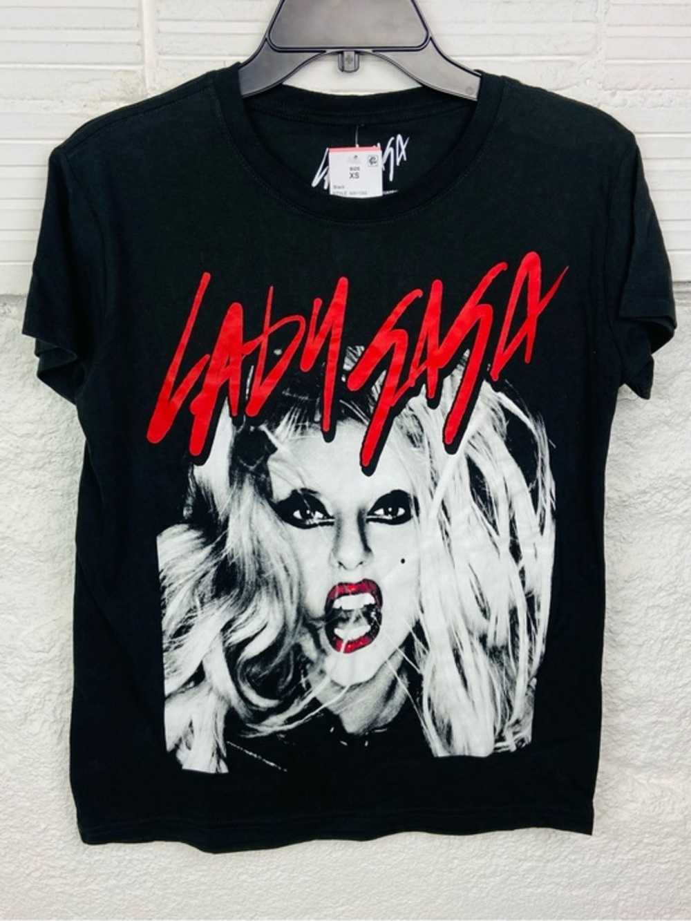 NWT Lady Gaga black cotton Short Sleeve Tee size XS